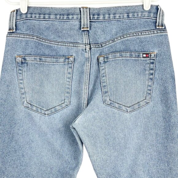 Tommy Hilfiger Women's Blue Denim Cropped Jeans Size 8 Straight Mid Rise Cotton - Picture 4 of 10